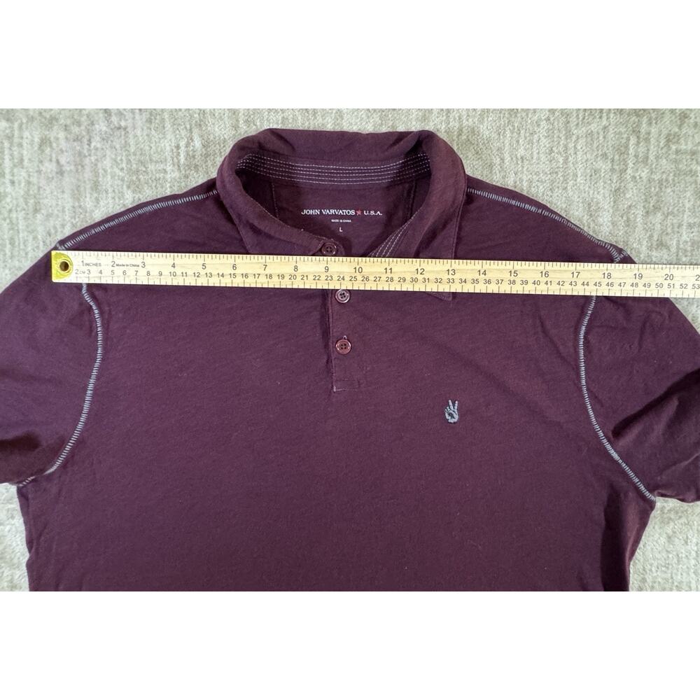 John Varvatos Men’s Eggplant Purple Short Sleeve Polo Shirt Size Large - Picture 8 of 9